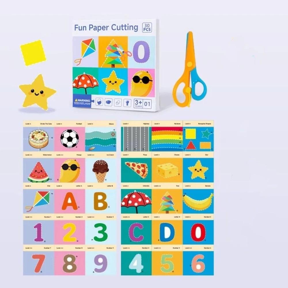 30Pcs Set DIY Paper Cut Book Cartoon Design Handmade Paper Art  Children Education Star