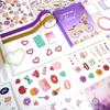 Children's Handbook 180Pcs Flower Stickers DIY Materials Scrapbook Handbook Set Crafts Handmade Toys Kids Birthday Girls Gifts