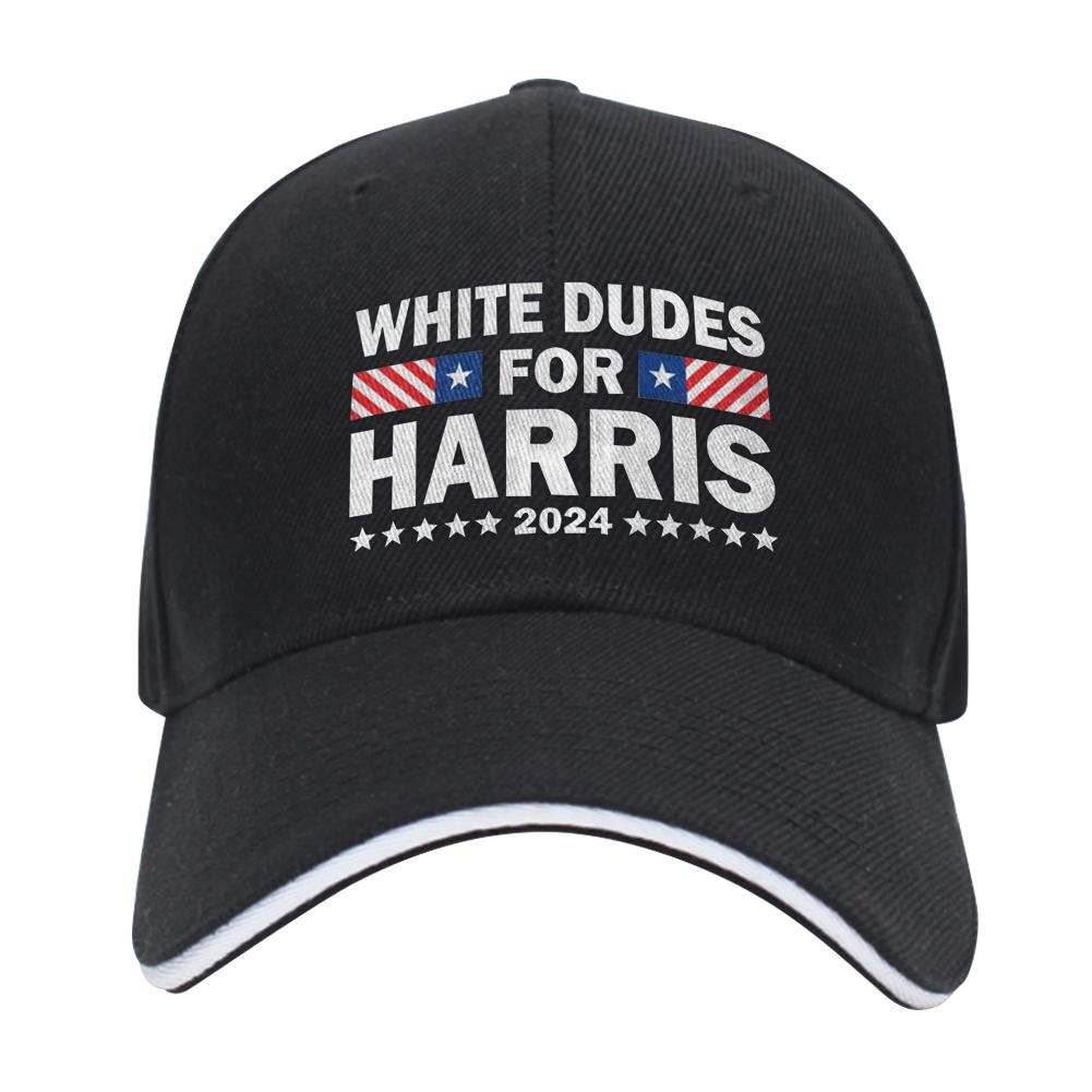 White Dudes for Harris Harris 2025 Hat Breathable Baseball Cap Snap Back Dad Hat Fashion Baseball Hat Golf Hat for Men Women