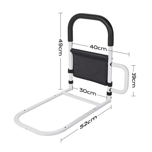 Adjustable Bedside Safety Grab Bar With Storage Pocket, Anti-Fall Support Handle For Seniors, Disabled & Pregnant Women, Fits Most Beds
