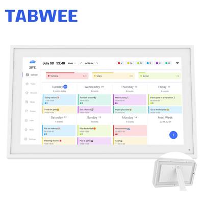 TABWEE Цифровой календарь P15 15,6 дюймовый настенный сенсорный экран Синхронизация приложения Календарь Список Блокнот Семейный календарь Электронный настенный календарь