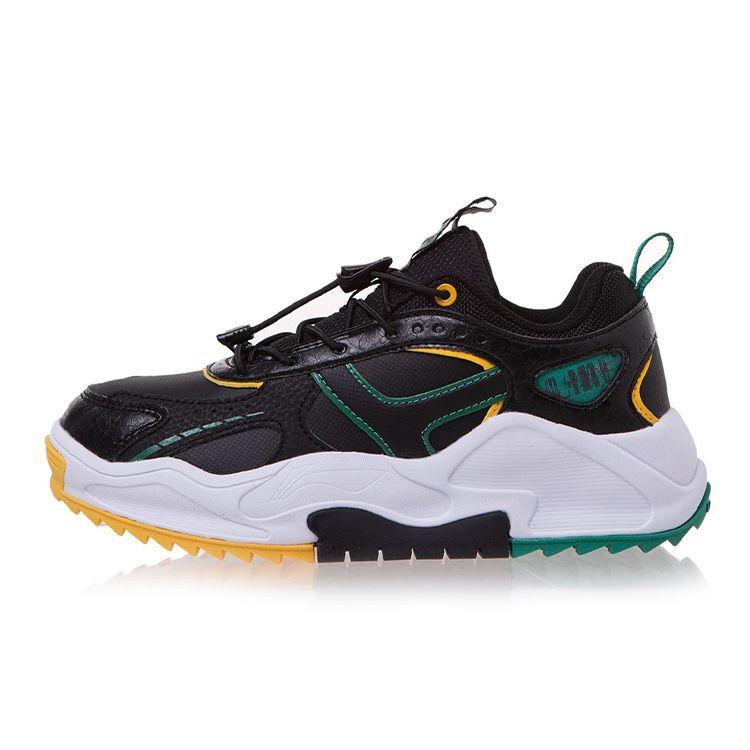 Li Ning Kids Soft Comfortable Non-Slip Shock Absorbing Wear-Resistant Casual Shoes Kids Casual Shoes Black YKCR180-3