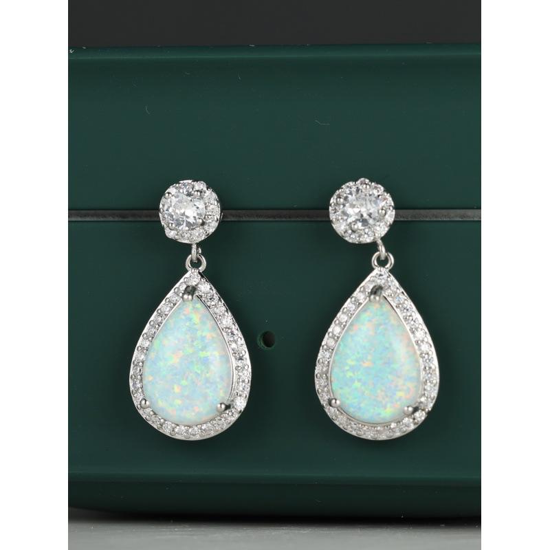 

Hot Sale Opal Water Drop Earrings Temperament Versatile Water Drop Earrings Premium Retro Women s Jewelry