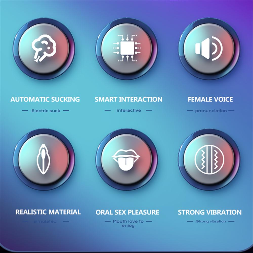 New Male Masturbator 5 Automatic Manual Sucking Modes Voice 8 Vibrations Oral Suction Blowjob Real Vagina Sex Toys