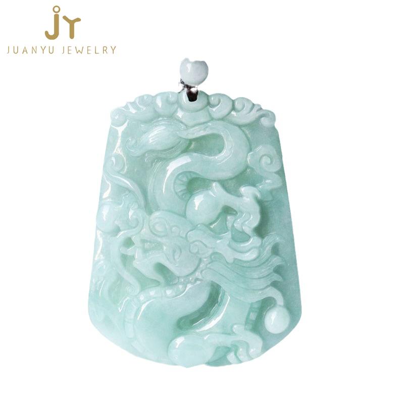 Joyería de Moda Colgante de Jadeíta Tallado a Mano Colgante Encanto de Jade Natural de Birmania Colgante de Dragones Colgante de Jade de Myanmar