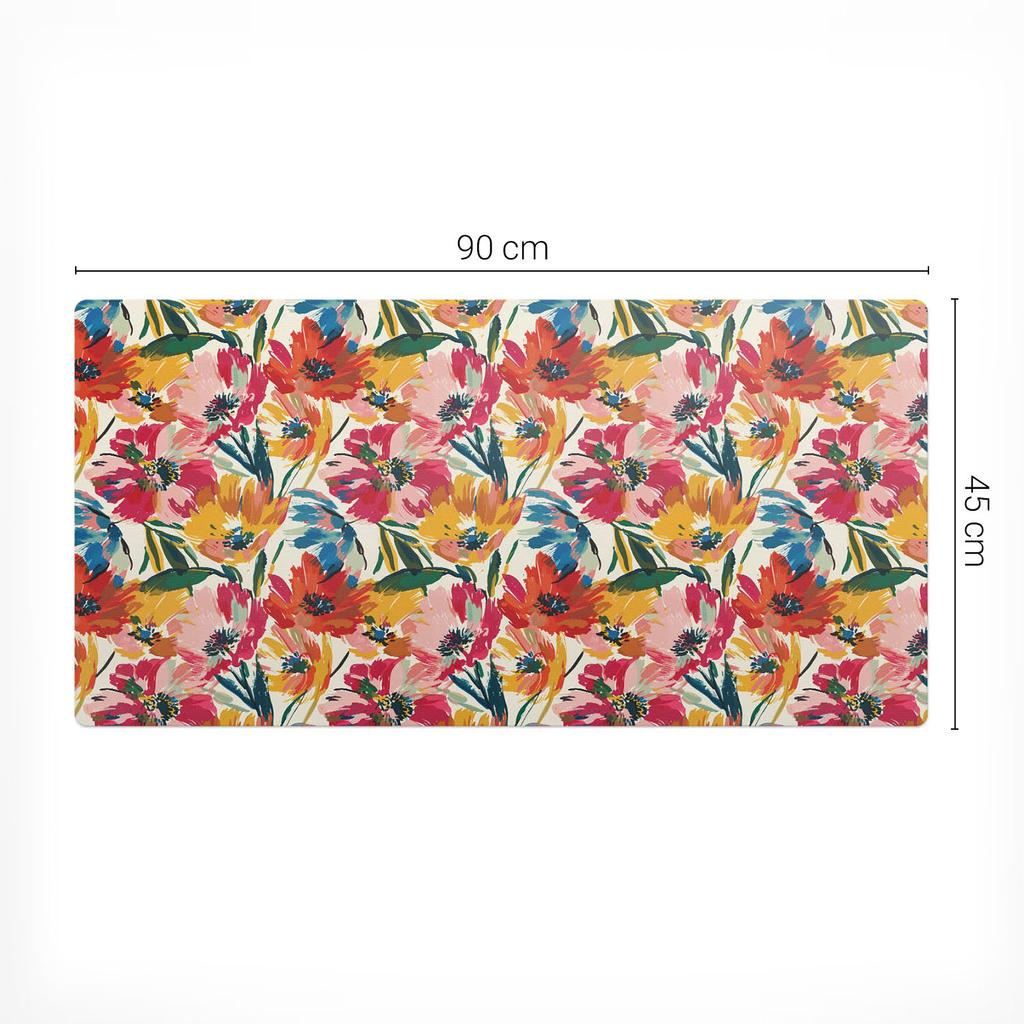 Mata Dekoracyjna Pod Laptopa Na Biurko Kwiatowy Wzór Abstrakcyjny 90X45 Cm