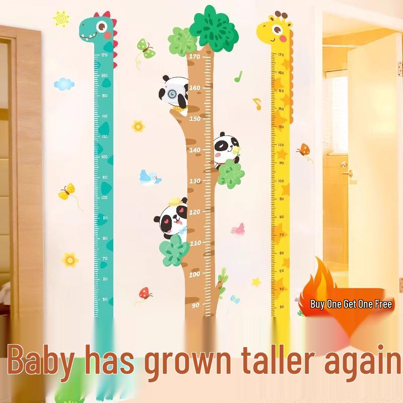 Neukundenrabatt: Cartoon Baby Höhenmesslatte Wandsticker - Abnehmbarer Messstab zur Höhenmessung