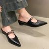 Elegant Women's Slippers Wedges Pointed Toe Mules Shoes Woman Luxury 2025 Trend Slingback Dress Fashion Sandals Mujer Zapatos