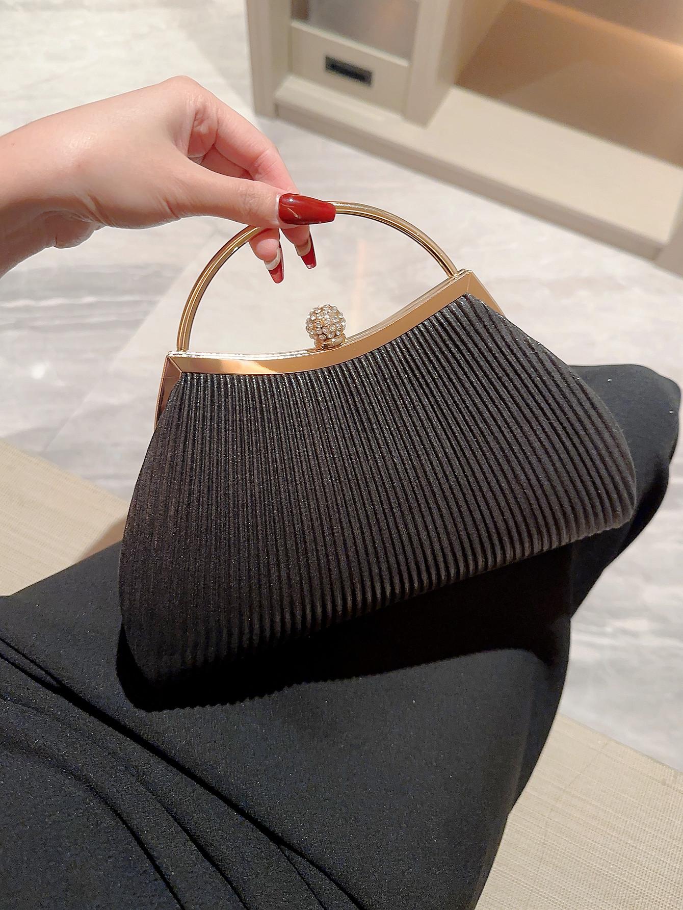 Женская классическая складчатая блестящая ручная вечерняя сумка с украшением из страз вечерняя сумка сумка для платья сумка для вечеринки сумка на выпускной dr (20cm Max Length 30cm)