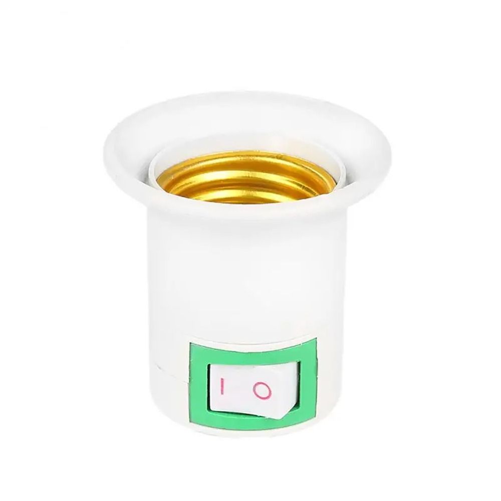 1Pcs Durable E27 Bulb Socket Adapter LED Light EU Plug Lamp Base Holder Plastic with Power On-Off Control Switch Lamp Socket