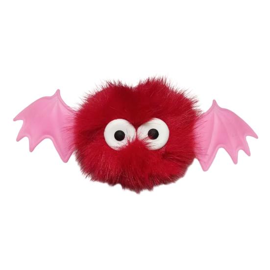 Holiday Gift for Men Halloween Bat Plush Keychain, Cute Devil Furry Pendant Funny Bag Decoration Keys, Vintage Silver Alloy Key Ring, Spooky