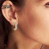 Commuting Earrings 1 Pair Ear-buckle Earrings Circle with Dazzling Cubic