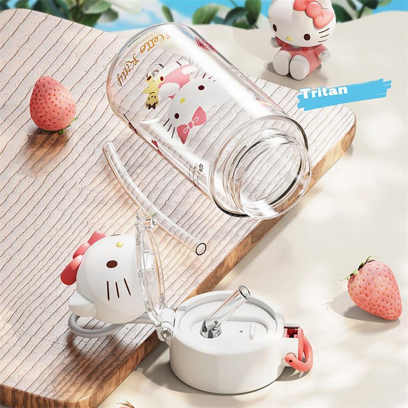 X&W 500ml Tritan Water Cup Leak-proof Water Bottles with Creative Doll Cover Cartoon My Melody Straw Travel Mug Children's Gift