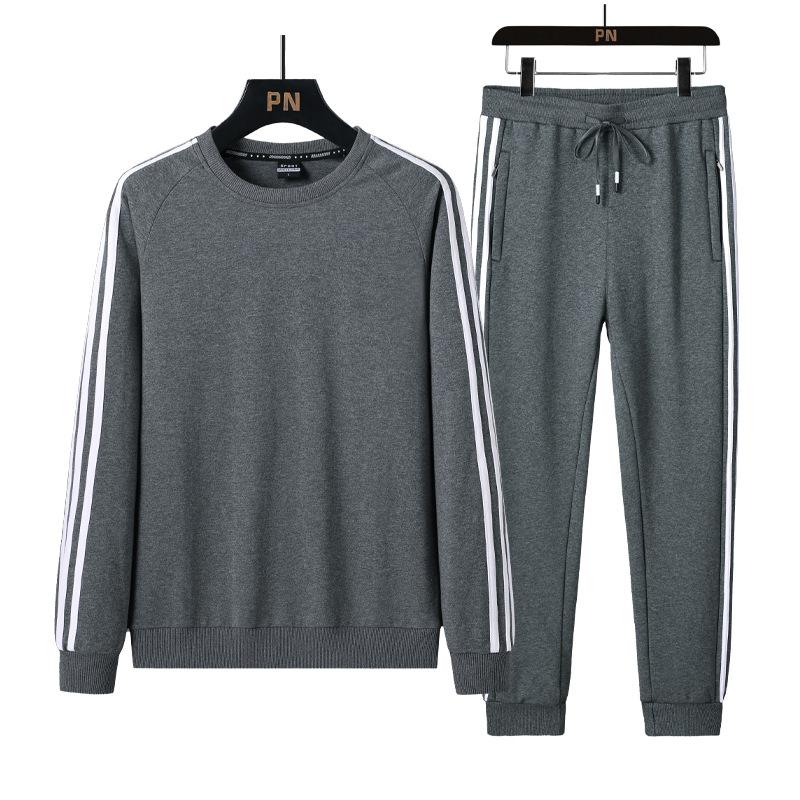 Costum Bumbac Bărbați Toamnă și Iarnă Casual Sport Lejer Oversized Hanorac și Pantaloni Set Două Piese