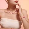Bohemian Pink Natural Stone Choker & Bracelet Set for Women