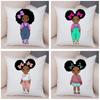 Home Decor African Baby Sofa Cushion Cover Bedroom Home Kids Room Decor Cute Cartoon Girl Pillowcase