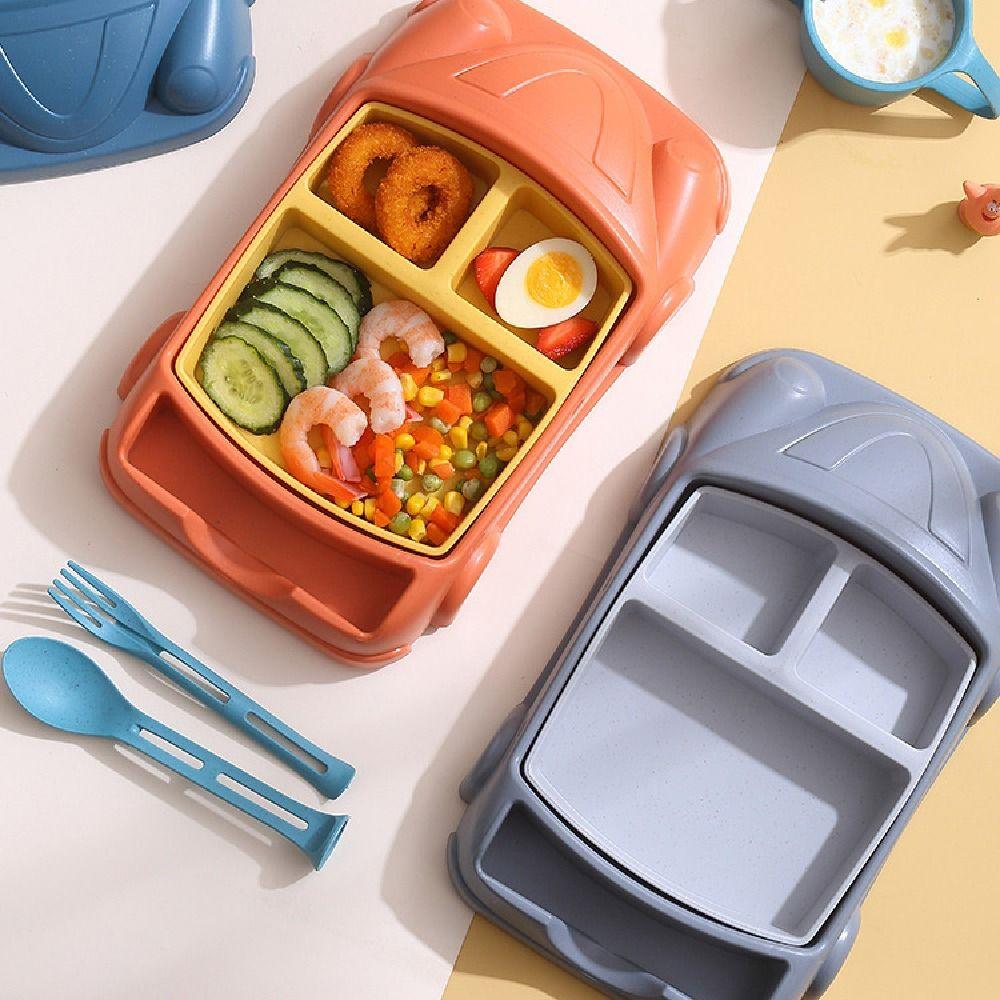 Detachable Car Shaped Dinner Plate Cartoon Feeding Food Tray Kid's Lunch Plate  Household