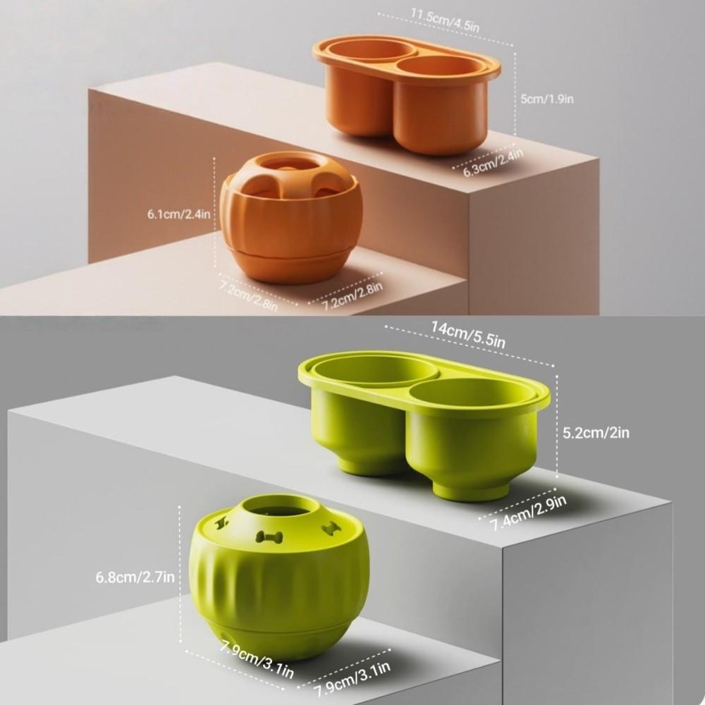 Food-grade Silicone DIY 2-grid Food Mold for Dog Dental Health Durable Puppy Swing Leak Feeder Non-Toxic Easy Clean