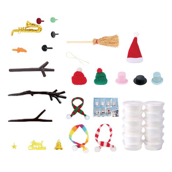 Build A Snowman Kit Air Dry Clay Snowman Christmas Crafts for Kids Ages 4-12 Fun Modeling Clay Snowman DIY Kit for Holiday Party Decor
