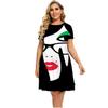 Elegante vestito t-shirt a maniche corte moda vacanza al mare abiti midi donna abbigliamento stampa 3D