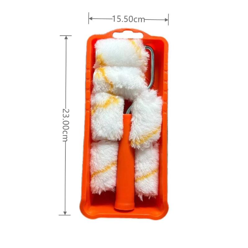 

§8Pcs 2Inch Smooth Finish Paint Roller Tray Lint-Free Mini Paint Roller Painting Walls High-Density Fabric Paint Rollers Set