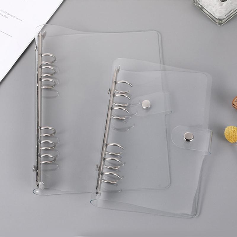 Transparent Plastic A5 Loose Leaf Ring Binder Clip Document Planner Agenda Notebook School Office Stationery File Organizer