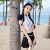 South Korea ins new swimsuit women's conservative skirt split sports belly and thin holiday hot spring swimsuit