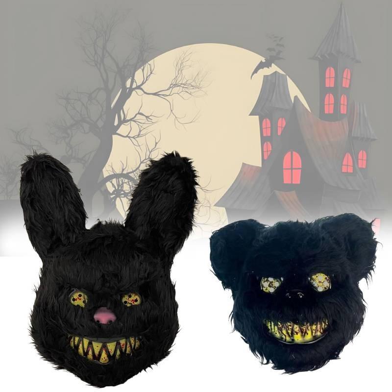 Eared Long Rabbit Bear Plush Mask Horror Headgear Prop Accessories Halloween
