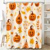 Pumpkin Shower Curtain Halloween Decorative Fabric Waterproof Bath Liner Decoration for Home Bathroom Accessories