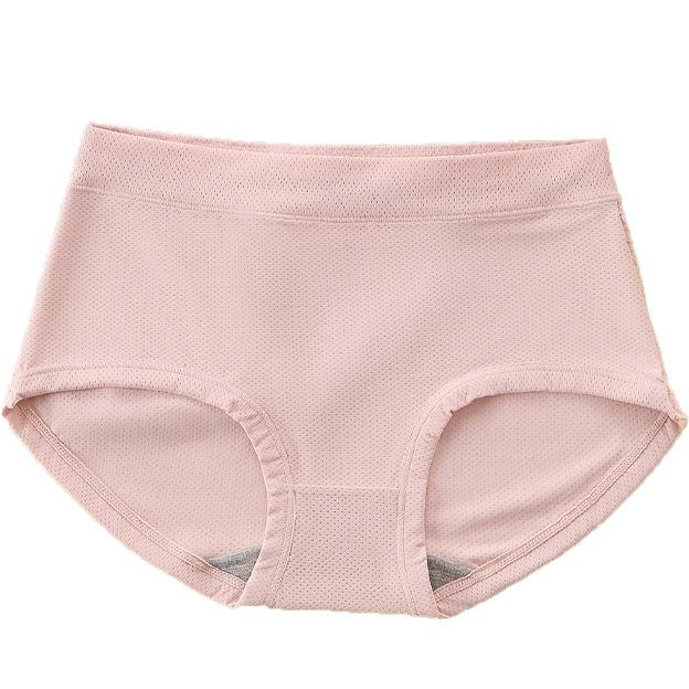 Women's Ultra-Thin Ice Silk Panties: Breathable Mesh, Mid-Waist, Plus Size, Seamless, Cotton Crotch