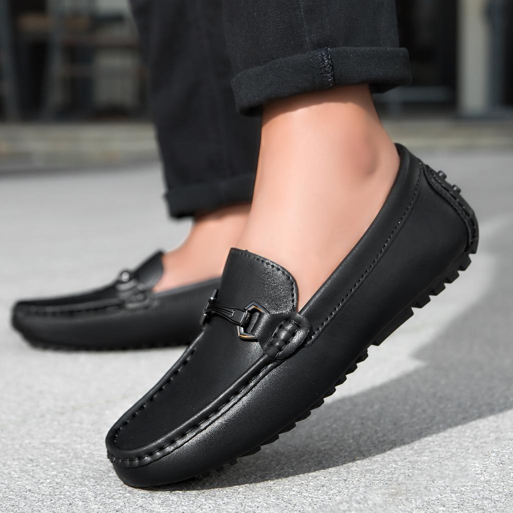 Genuine Leather Men's Shoes Fashion Breathable Men Casual Shoes Outdoor Flats Driving Shoes Large Size Men Loafers Sneakers