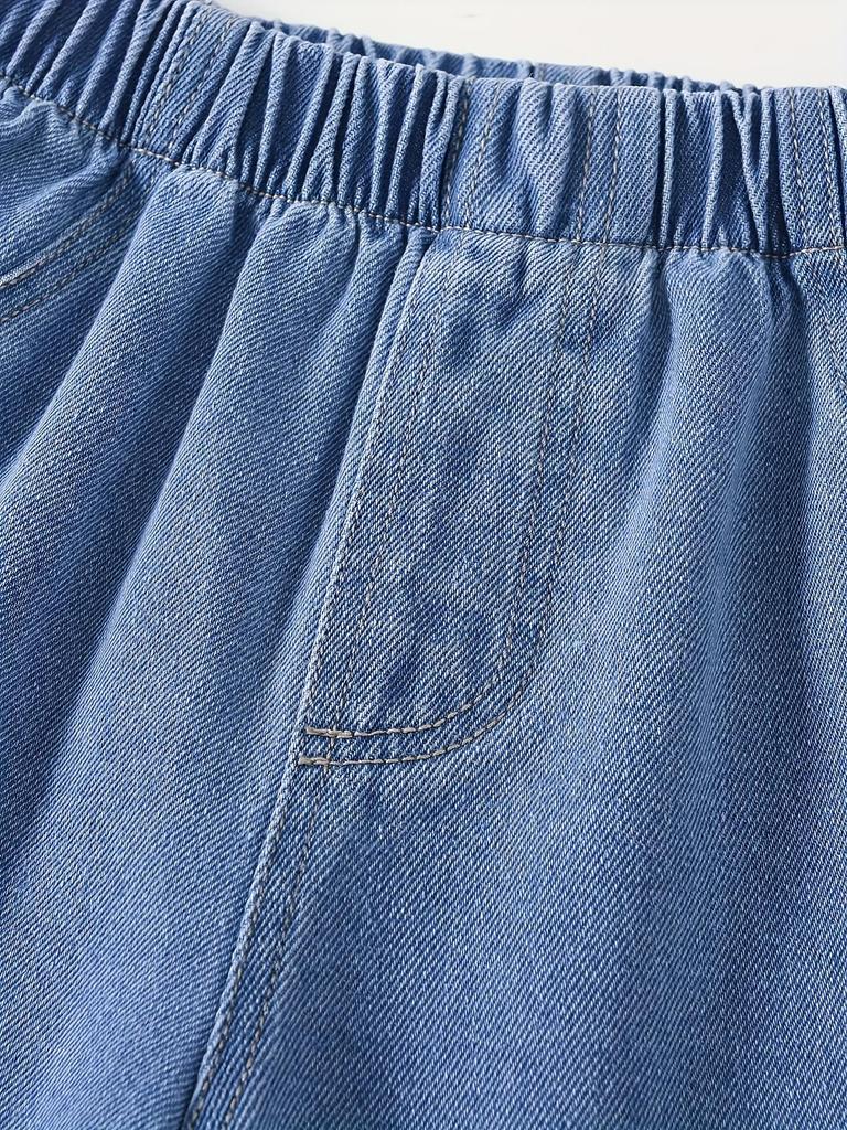 Jeans Droits Tendance pour Filles — Pantalons en Denim Décontractés Amples Printemps & Automne