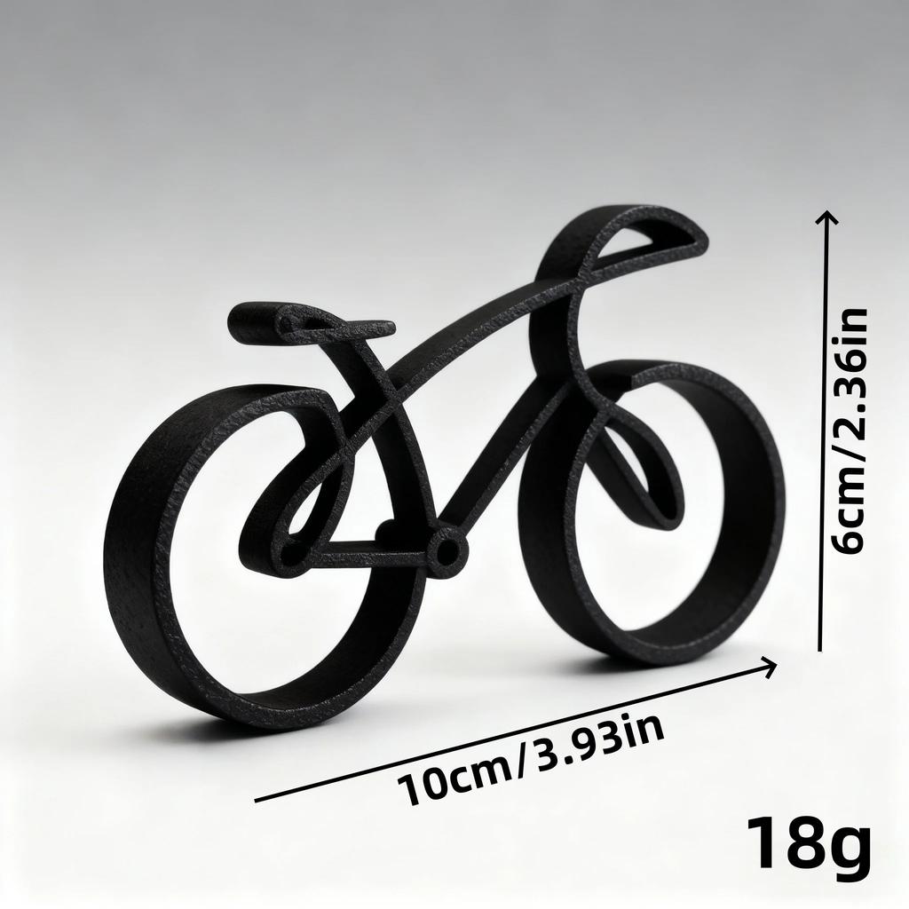 Minimalist Bike Model, Elegant 3D Printed Cycling Sculpture for Desk Decor, Home Office Gift for Cyclists