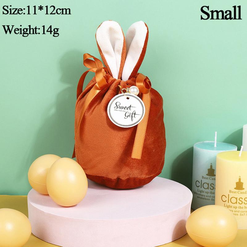 Velvet Easter Bunny Rabbits Bags Cute Bunny Gift Packing Bags Dropshipping Rabbit Chocolate Candy Bags Wedding Birthday Party