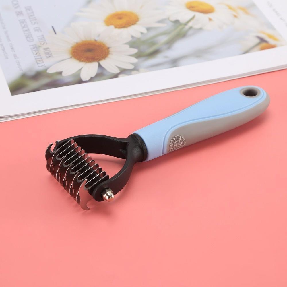Dog Cat Comb Pet Fur Knot Cutter Grooming Shedding Tools Hair Remover Brusher Double Sided Hairdressing Pet Comb Deshedding Brush Pet Products
