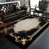 Black Gold Classical Carpets for Living Room Home Luxury Large Area Rugs Bedroom Decor Bathroom Anti-skid Washable Floor Mat