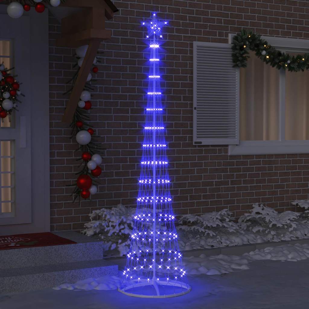 LED Christmas Tree with 290 LEDs and Stand Blue 250 cm Metal