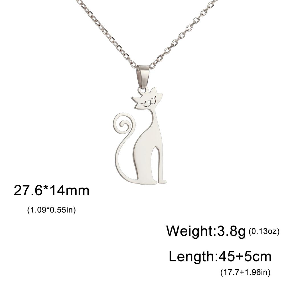 Cazador Loving Cat Pendant Necklaces for Women Stainless Steel Cute Kitten Animal Neck Chain Jewelry Gift Wholesale 2026 New