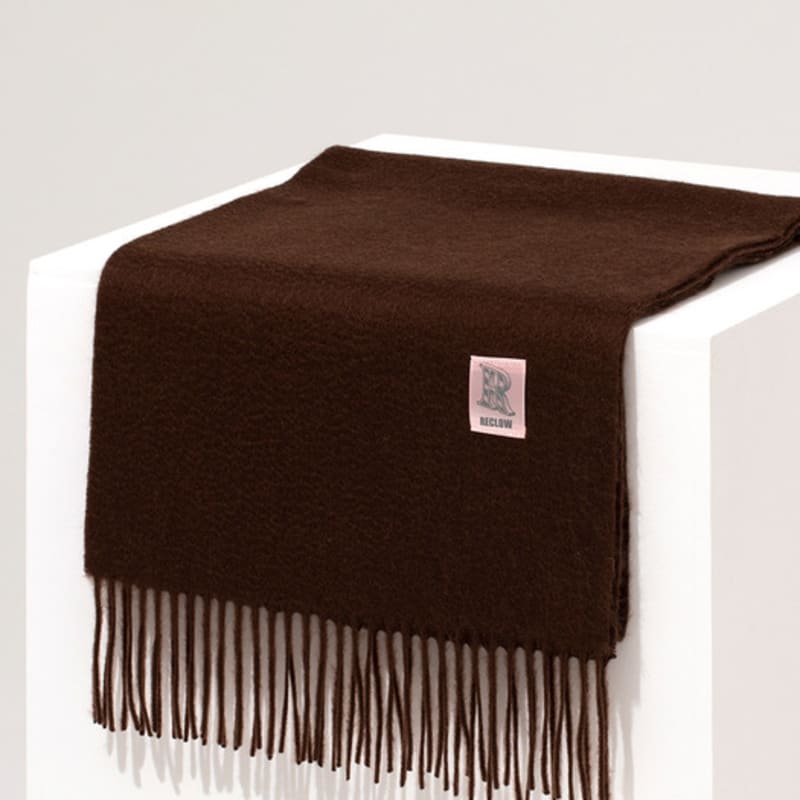 RECLOW RECLOW LAND 100% Cashmere Muffler Dark Brown