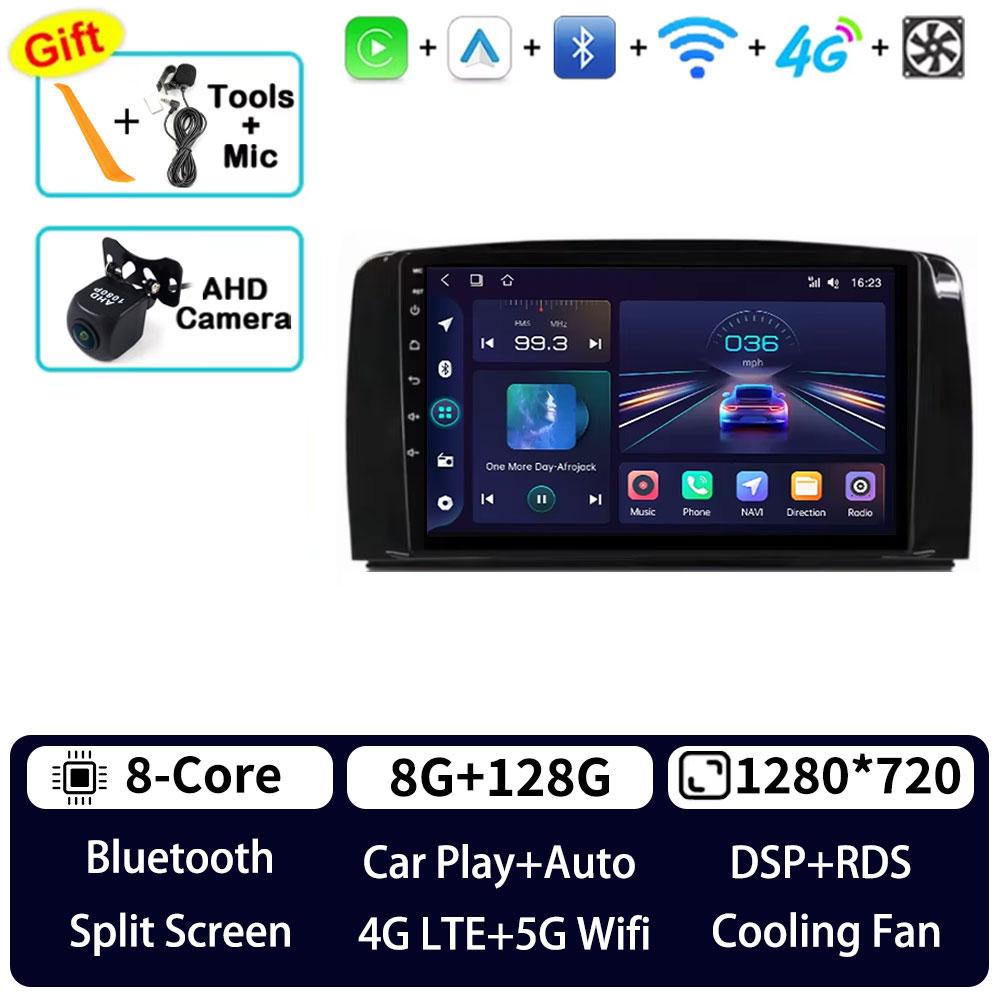Autoradio Android 16 pour Mercedes Benz Classe R W251 R280 R300 R320 2005-2017, lecteur multimédia GPS, Navi, Carplay, autoradio stéréo