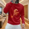 2026 Year of the Horse Red Hoodie - Men's Festive Zodiac Casual New Year T-shirt