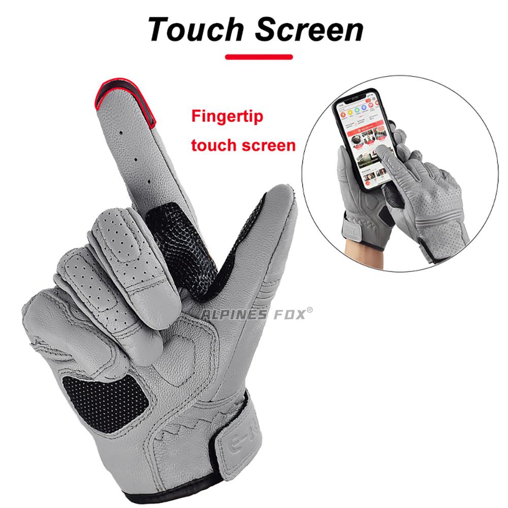 Vintage Goat Leather Motorcycle Gloves Men Women Hard Shell Protective Cycling Summer Gloves Motorbike Motorcross Riding Luvas
