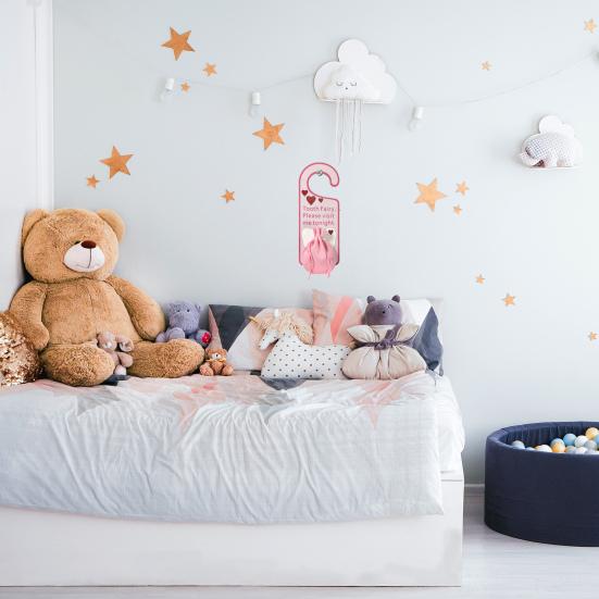 Umeraș pentru dinți Design drăguț distractiv cu buzunar cu șnur Faceți distracție Copii Dinții pierduti inspirație Acrilic Accesorii pentru agățat uși pentru băieți, fete, cadou