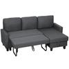Three-Seater Storage Sofa Bed - Charcoal Grey