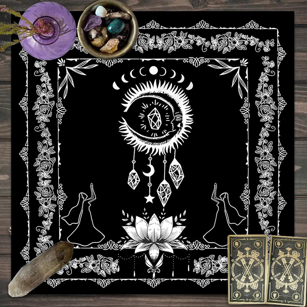 1 stuk Tarotkaart tafelkleed, mystiek runen astrologie altaarkleed, heksenhut decoratie tafelkleed, kaartspel tafelkleed