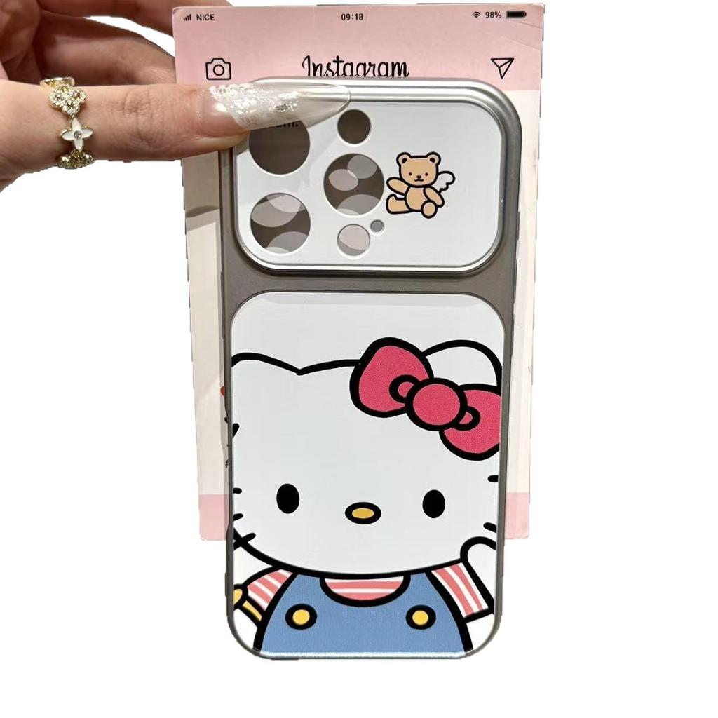 Animation Small New Kt Large Window for Apple 17Promax Large Window Mobile Phone Case IP16/15/14 Fine Hole 13