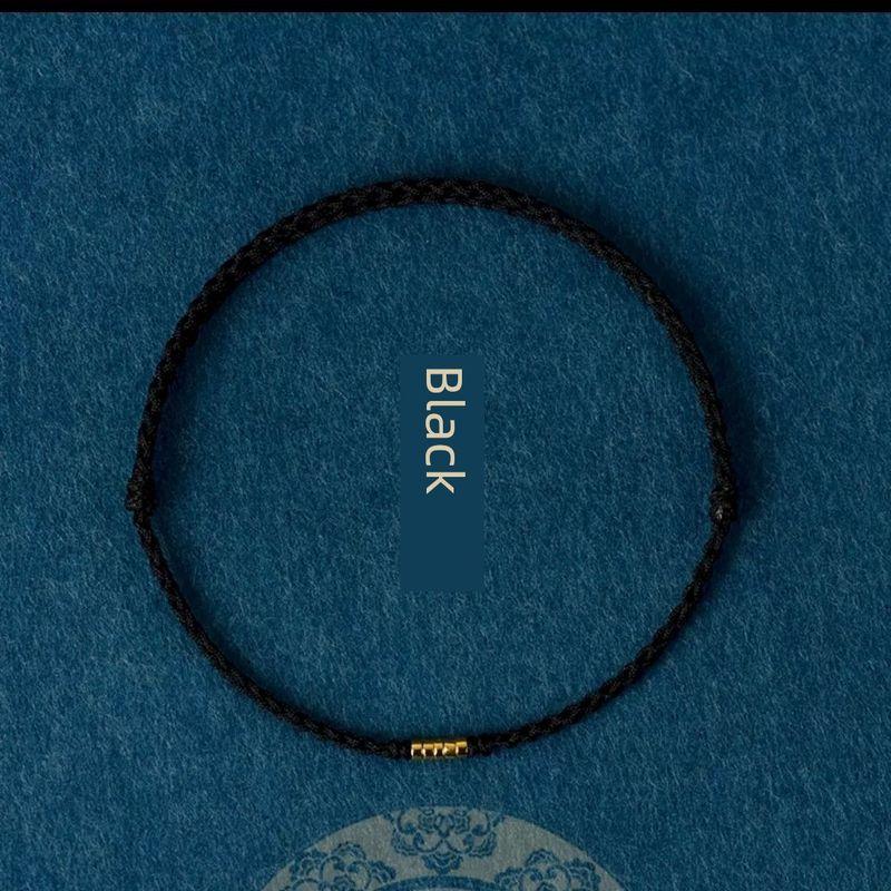 

Браслет для пары из плетеного красного шнурка с покрытием из 18-каратного золота для избавления от невезения Black rope [bracelet] ~ size adjustable