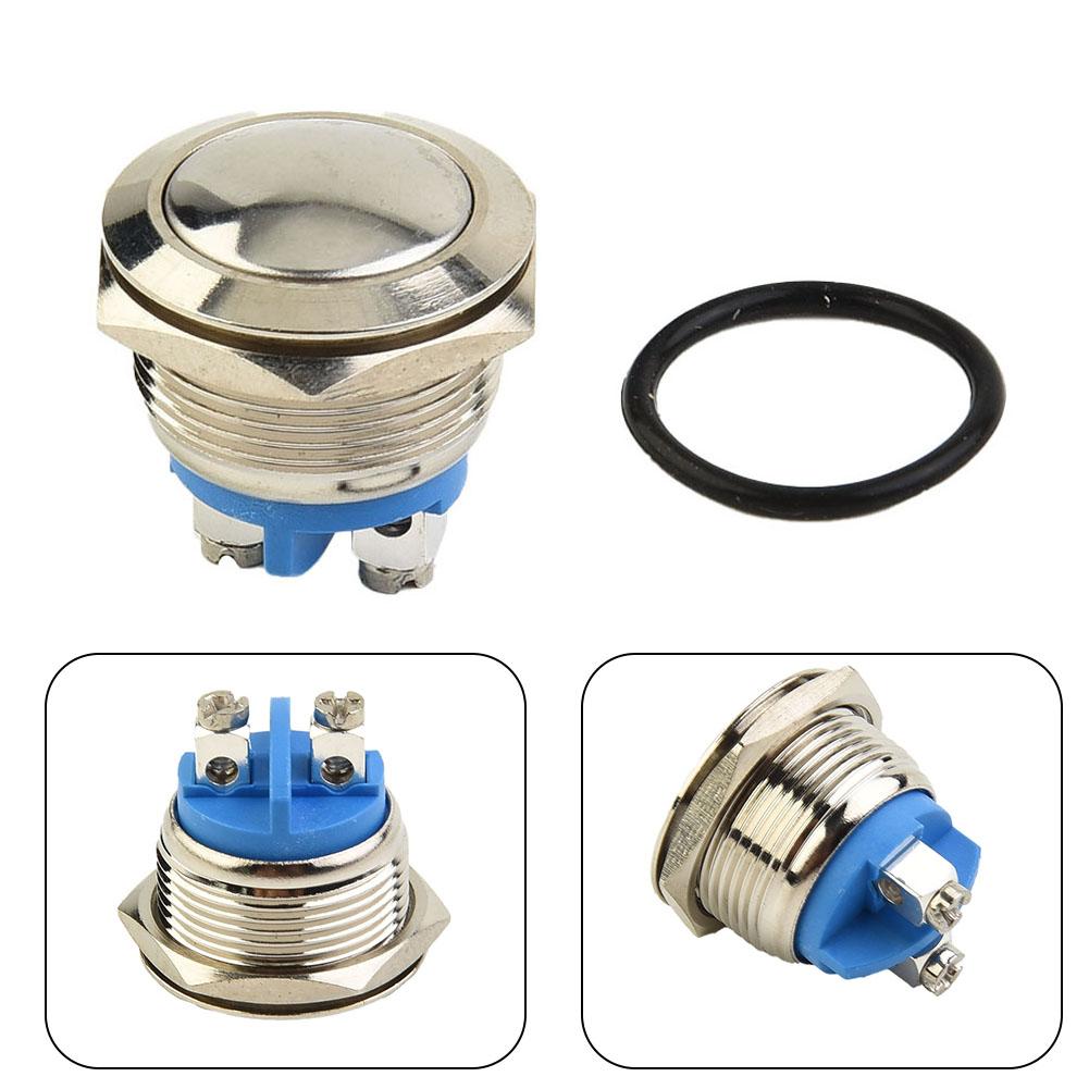 Marine Electrical Momentary Push Button Starter Switch 19mm Stainless Steel IP67 Waterproof Suitable for Boat Horns 30A 12V DC