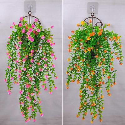 Wall-Mounted Greenery: Long Strip Fake Flower Vine & Leaf Decoration for Indoor/Outdoor Spaces