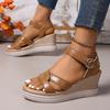 Summer new holiday slope heel with sandals casual versatile fashion platform beach shoes